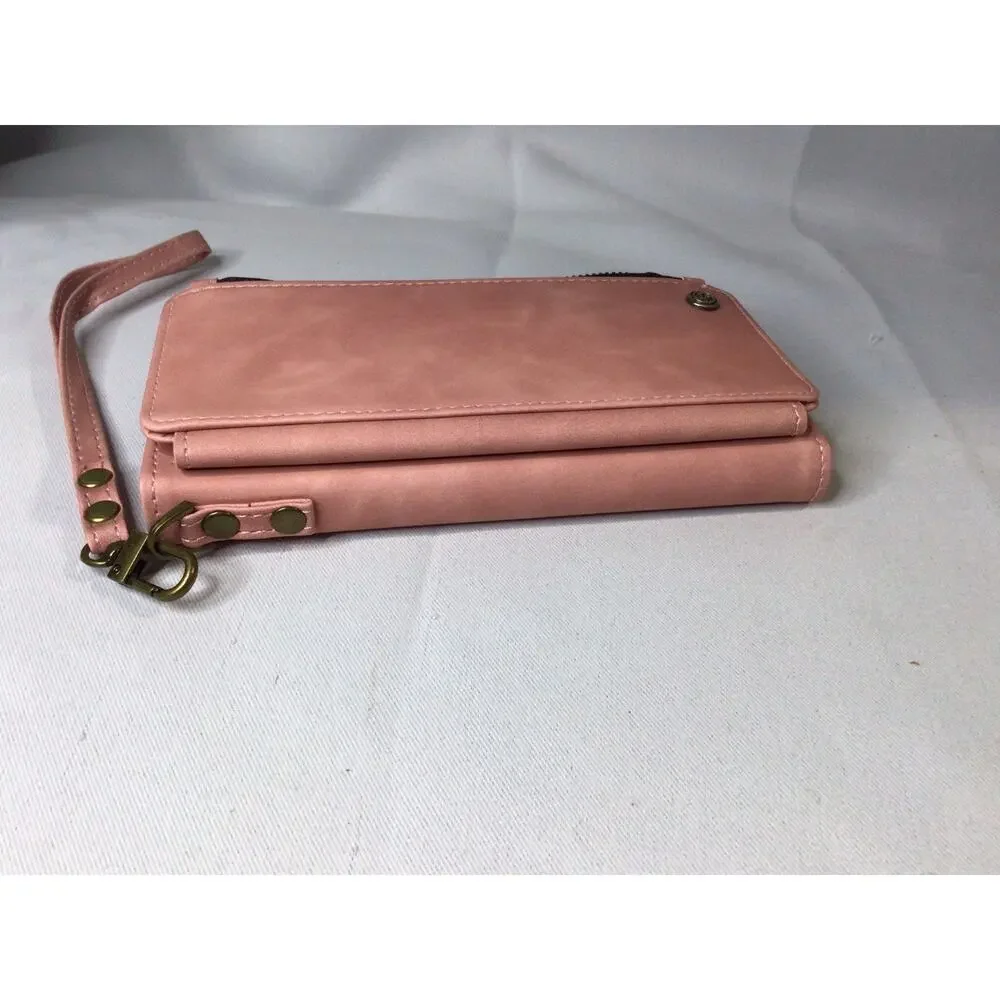 Defencase for iPhone 15 Pro Max Case Wallet with RFID Blocking Card Rose Pink